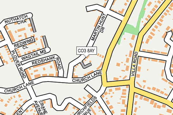 CO3 8AY map - OS OpenMap – Local (Ordnance Survey)