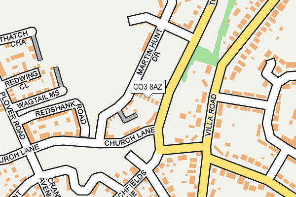 CO3 8AZ map - OS OpenMap – Local (Ordnance Survey)