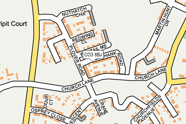 CO3 8BJ map - OS OpenMap – Local (Ordnance Survey)