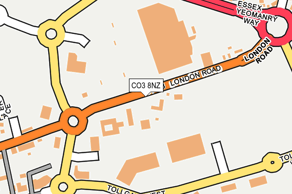 CO3 8NZ map - OS OpenMap – Local (Ordnance Survey)