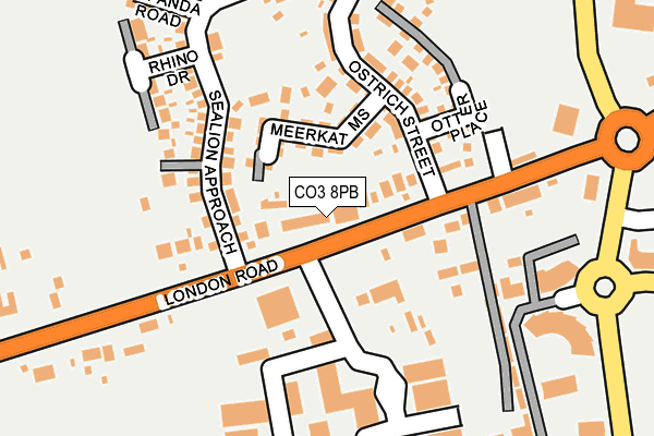 CO3 8PB map - OS OpenMap – Local (Ordnance Survey)