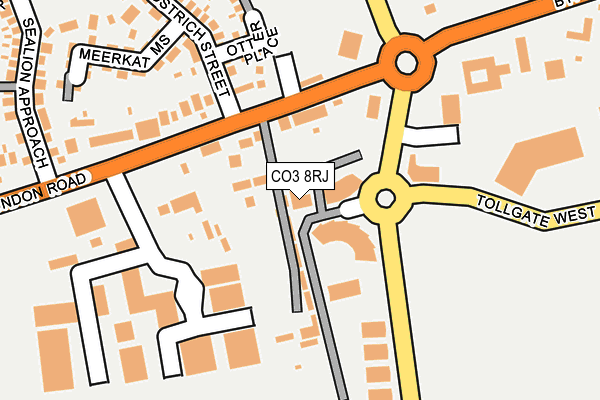 CO3 8RJ map - OS OpenMap – Local (Ordnance Survey)