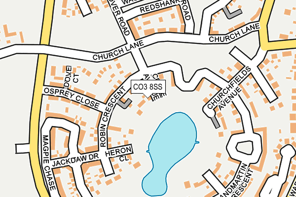 CO3 8SS map - OS OpenMap – Local (Ordnance Survey)