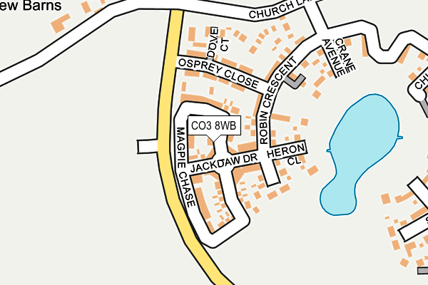 CO3 8WB map - OS OpenMap – Local (Ordnance Survey)