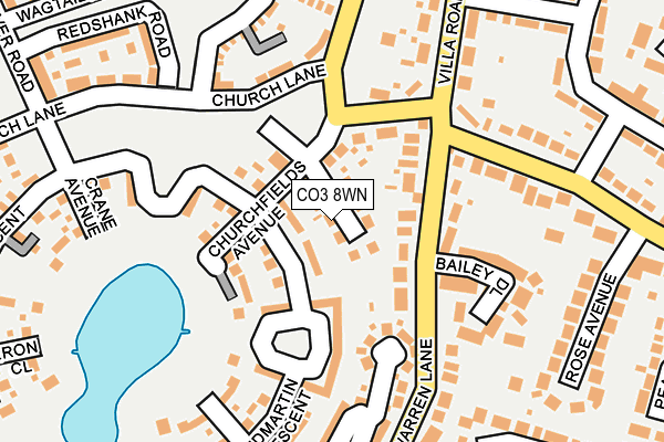 CO3 8WN map - OS OpenMap – Local (Ordnance Survey)