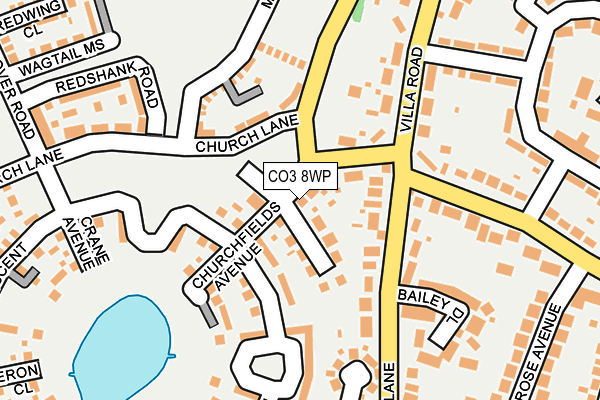 CO3 8WP map - OS OpenMap – Local (Ordnance Survey)