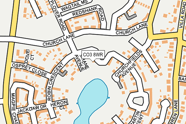 CO3 8WR map - OS OpenMap – Local (Ordnance Survey)