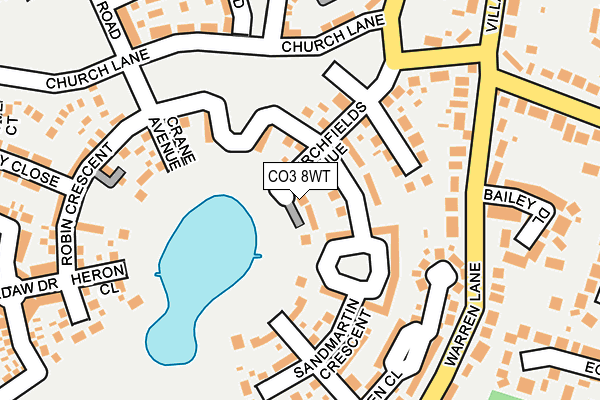 CO3 8WT map - OS OpenMap – Local (Ordnance Survey)