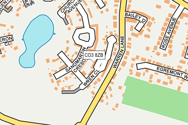 CO3 8ZB map - OS OpenMap – Local (Ordnance Survey)