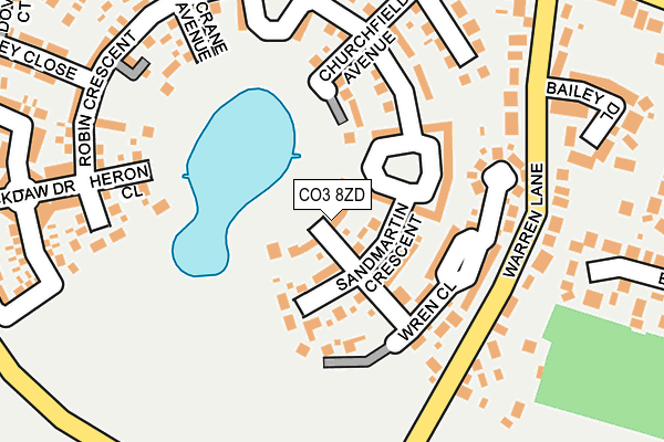 CO3 8ZD map - OS OpenMap – Local (Ordnance Survey)