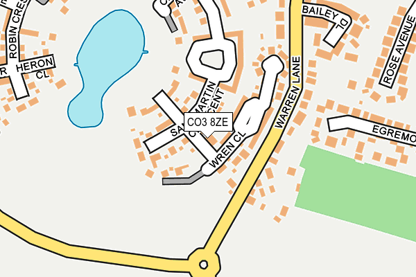 CO3 8ZE map - OS OpenMap – Local (Ordnance Survey)