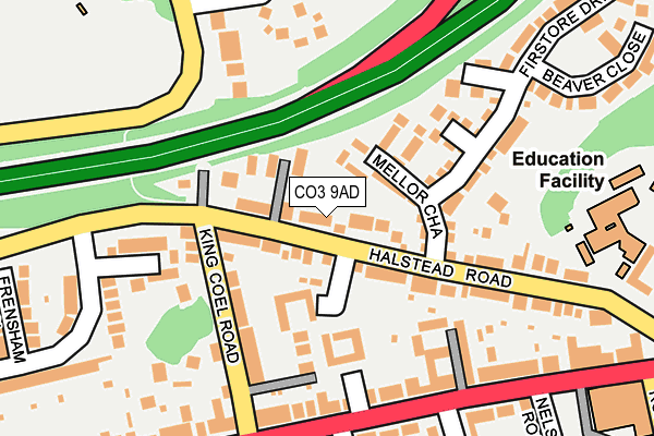 CO3 9AD map - OS OpenMap – Local (Ordnance Survey)