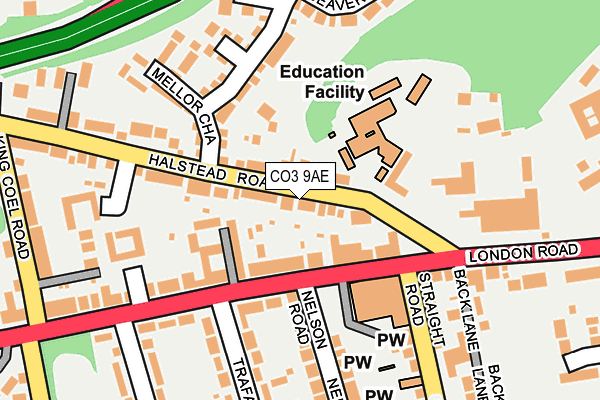 CO3 9AE map - OS OpenMap – Local (Ordnance Survey)