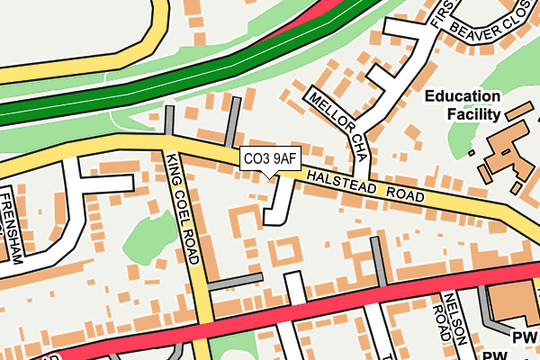 CO3 9AF map - OS OpenMap – Local (Ordnance Survey)