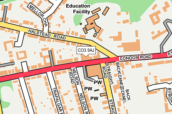 CO3 9AJ map - OS OpenMap – Local (Ordnance Survey)