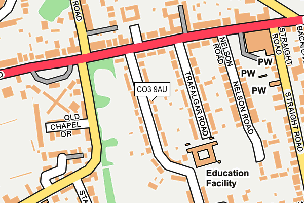 CO3 9AU map - OS OpenMap – Local (Ordnance Survey)
