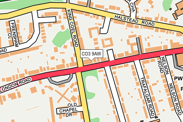 CO3 9AW map - OS OpenMap – Local (Ordnance Survey)