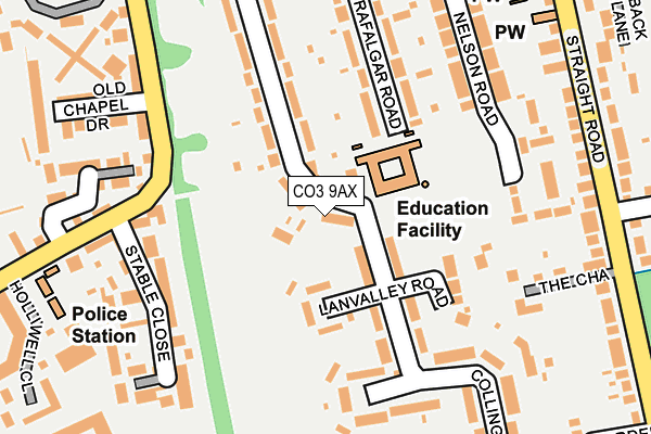 CO3 9AX map - OS OpenMap – Local (Ordnance Survey)