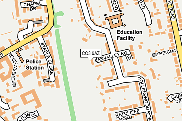 CO3 9AZ map - OS OpenMap – Local (Ordnance Survey)