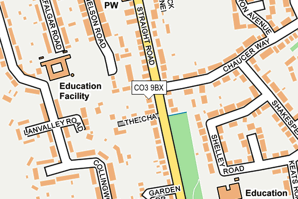 CO3 9BX map - OS OpenMap – Local (Ordnance Survey)