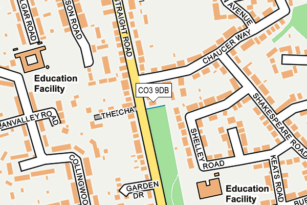 CO3 9DB map - OS OpenMap – Local (Ordnance Survey)