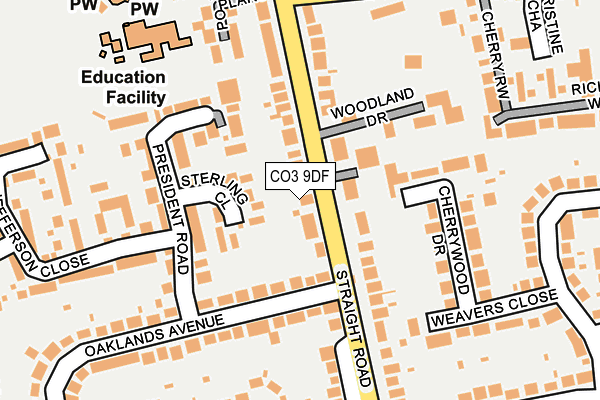 CO3 9DF map - OS OpenMap – Local (Ordnance Survey)