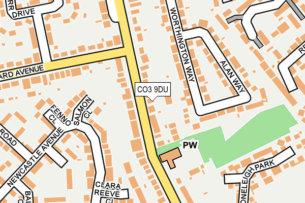 CO3 9DU map - OS OpenMap – Local (Ordnance Survey)