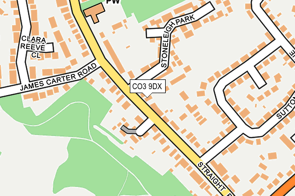 CO3 9DX map - OS OpenMap – Local (Ordnance Survey)