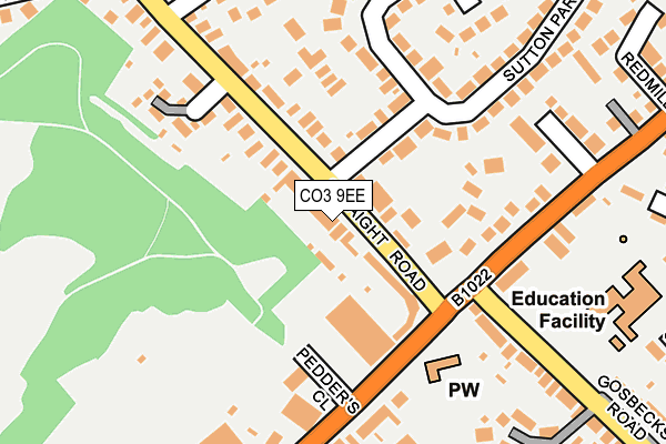 CO3 9EE map - OS OpenMap – Local (Ordnance Survey)