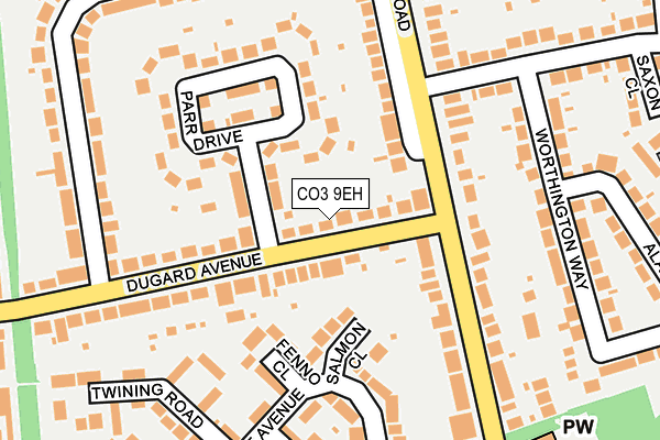 CO3 9EH map - OS OpenMap – Local (Ordnance Survey)
