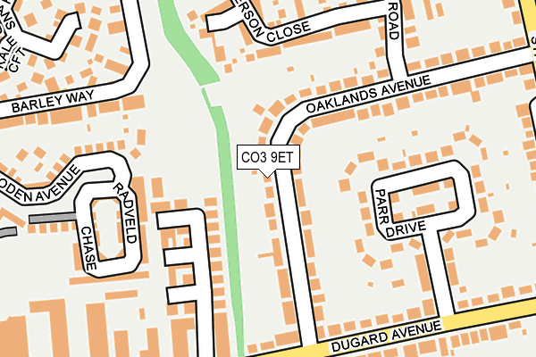 CO3 9ET map - OS OpenMap – Local (Ordnance Survey)