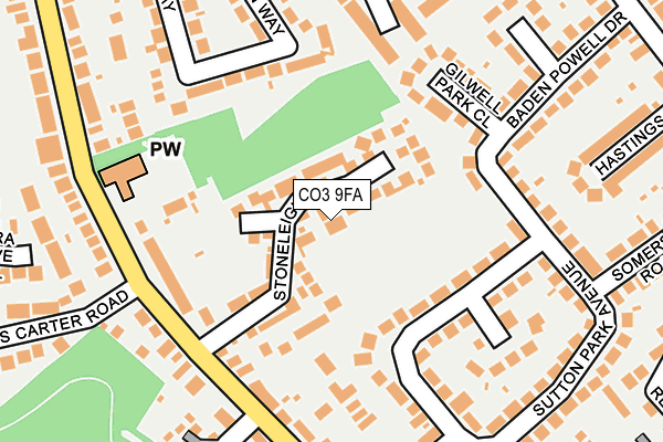 CO3 9FA map - OS OpenMap – Local (Ordnance Survey)