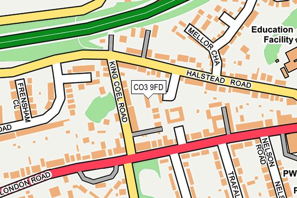 CO3 9FD map - OS OpenMap – Local (Ordnance Survey)
