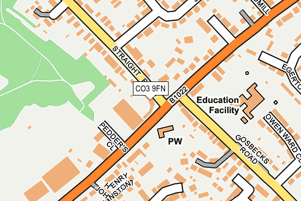 CO3 9FN map - OS OpenMap – Local (Ordnance Survey)