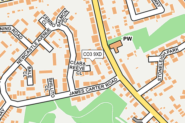 CO3 9XD map - OS OpenMap – Local (Ordnance Survey)