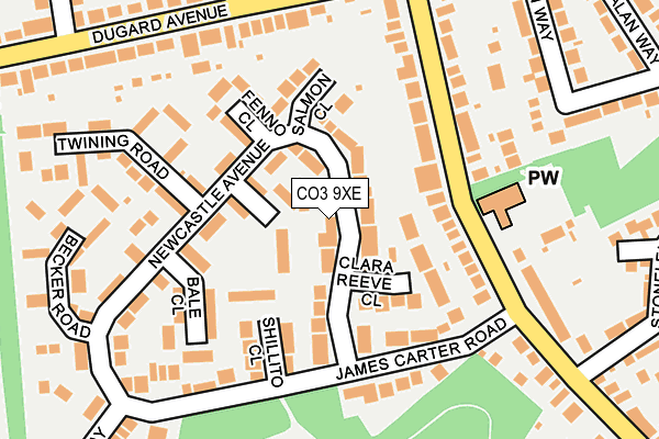 CO3 9XE map - OS OpenMap – Local (Ordnance Survey)