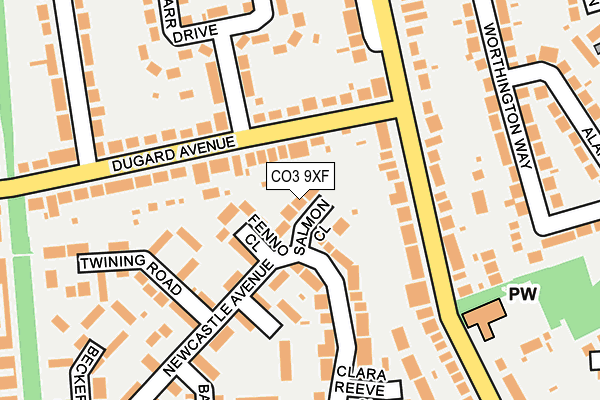 CO3 9XF map - OS OpenMap – Local (Ordnance Survey)