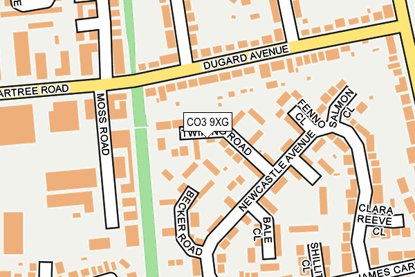 CO3 9XG map - OS OpenMap – Local (Ordnance Survey)