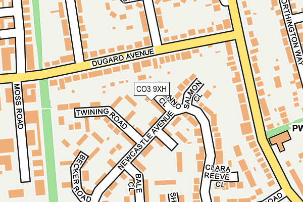CO3 9XH map - OS OpenMap – Local (Ordnance Survey)