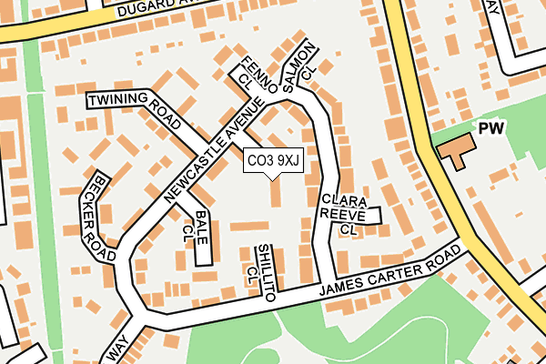 CO3 9XJ map - OS OpenMap – Local (Ordnance Survey)
