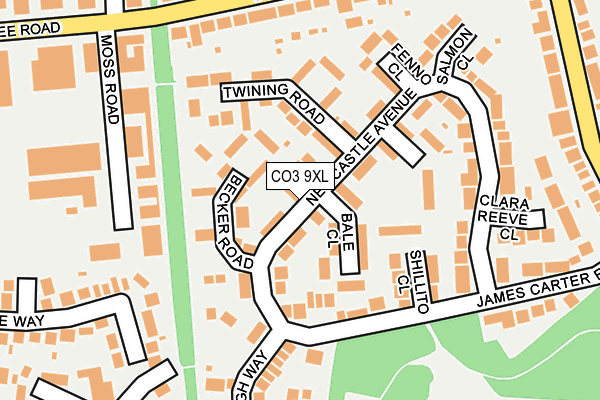 CO3 9XL map - OS OpenMap – Local (Ordnance Survey)