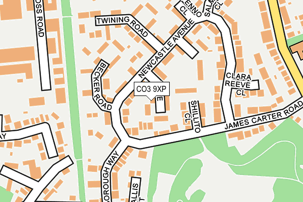 CO3 9XP map - OS OpenMap – Local (Ordnance Survey)