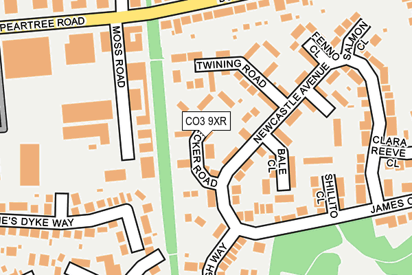 CO3 9XR map - OS OpenMap – Local (Ordnance Survey)
