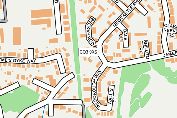 CO3 9XS map - OS OpenMap – Local (Ordnance Survey)