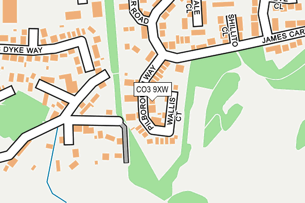 CO3 9XW map - OS OpenMap – Local (Ordnance Survey)