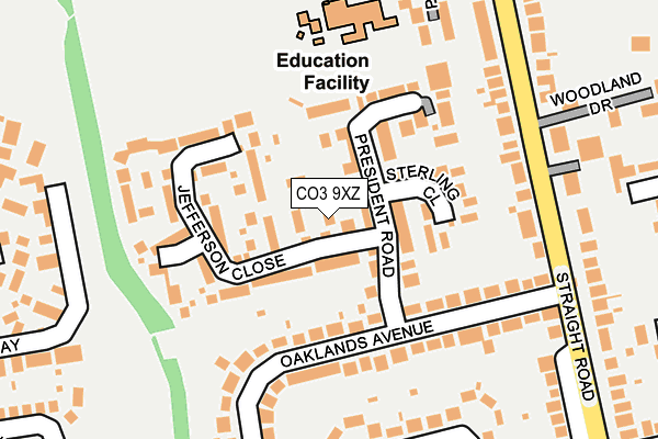 CO3 9XZ map - OS OpenMap – Local (Ordnance Survey)