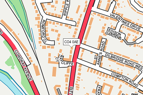 CO4 0AE map - OS OpenMap – Local (Ordnance Survey)