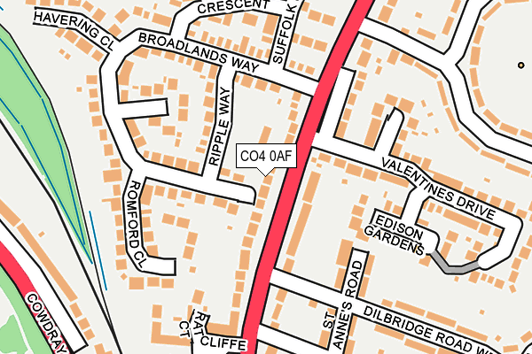 CO4 0AF map - OS OpenMap – Local (Ordnance Survey)