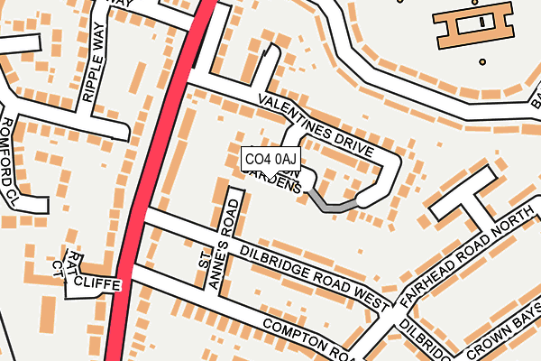 CO4 0AJ map - OS OpenMap – Local (Ordnance Survey)