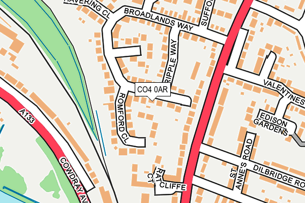 CO4 0AR map - OS OpenMap – Local (Ordnance Survey)